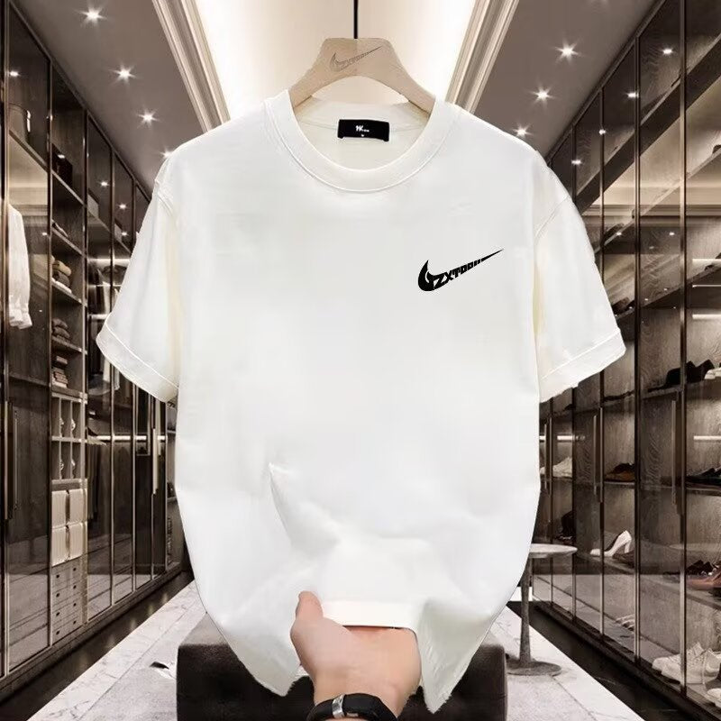 New summer pure cotton short-sleeved T-shirt for men, trendy brand, versatile, couple, loose casual youth T-shirt, half-sleeve