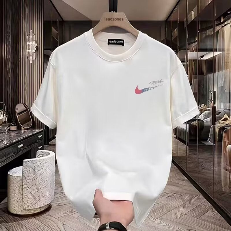 New summer pure cotton short-sleeved T-shirt for men, trendy brand, versatile, couple, loose casual youth T-shirt, half-sleeve