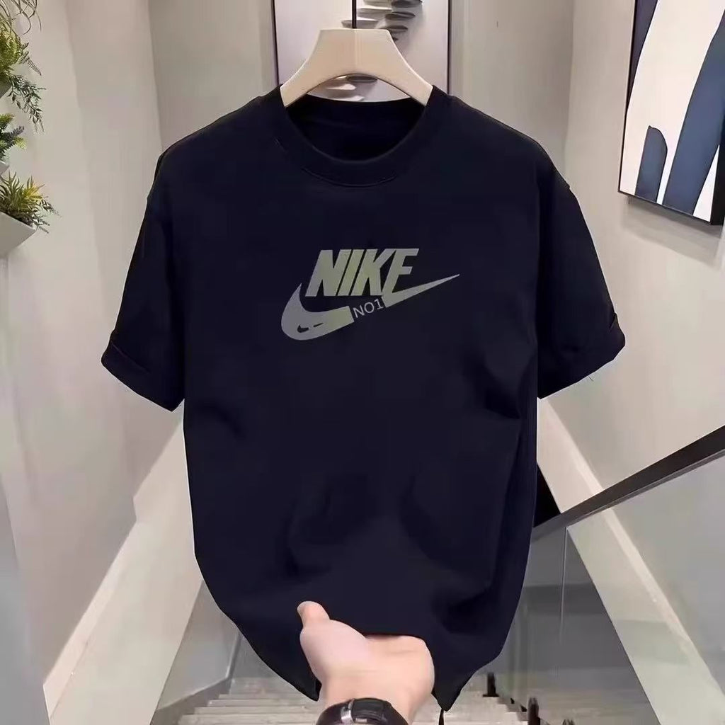 Men's short-sleeved pure cotton T-shirt, summer trendy brand, loose fit, versatile, round neck, half-sleeve, couple style, trendy T-shirt top