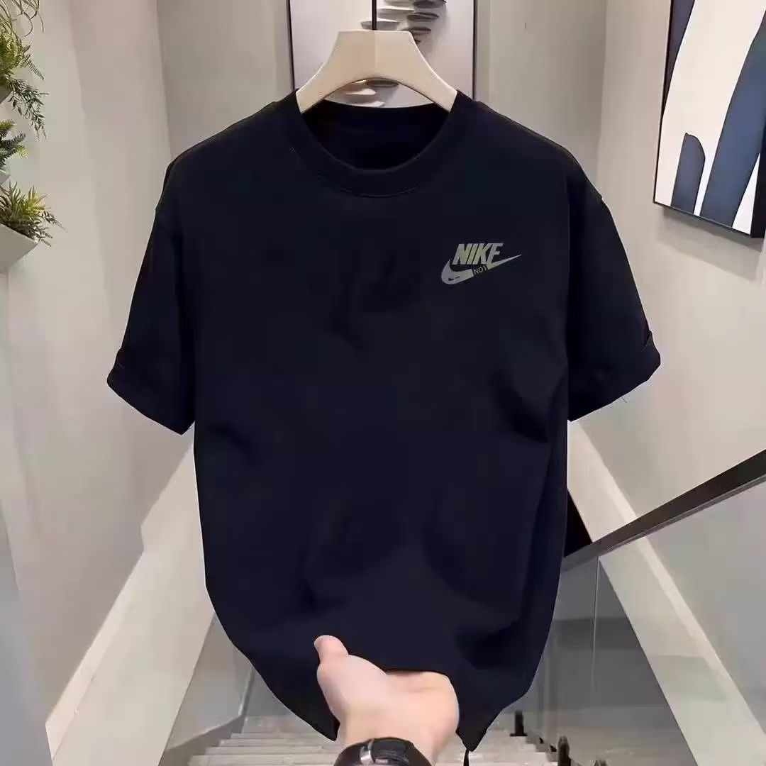 New summer pure cotton short-sleeved T-shirt for men, trendy brand, versatile, couple, loose casual youth T-shirt, half-sleeve