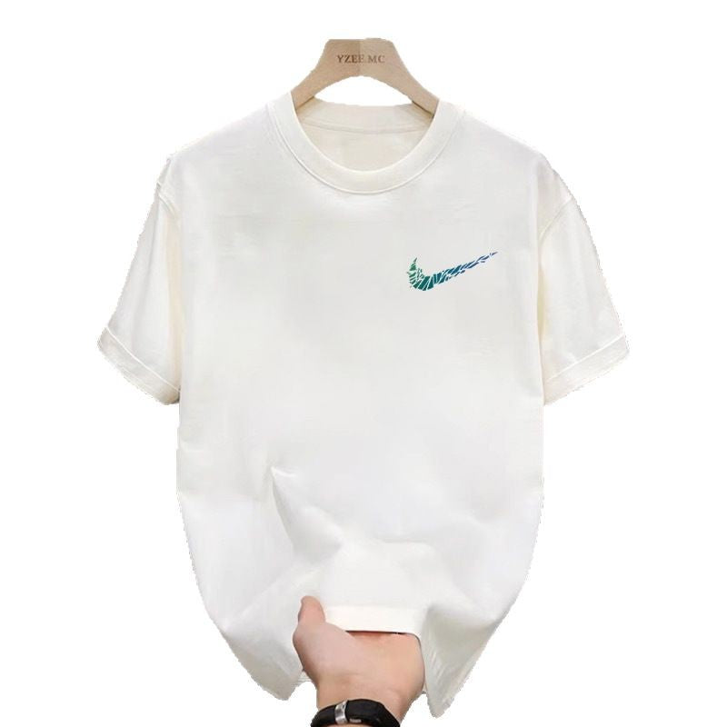 New summer pure cotton short-sleeved T-shirt for men, trendy brand, versatile, couple, loose casual youth T-shirt, half-sleeve