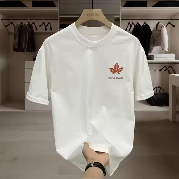 Trendy Japanese and Hong Kong style retro high-street heavyweight pure cotton short-sleeved T-shirt for men, summer wear, loose fit, fashionable and handsome American style.