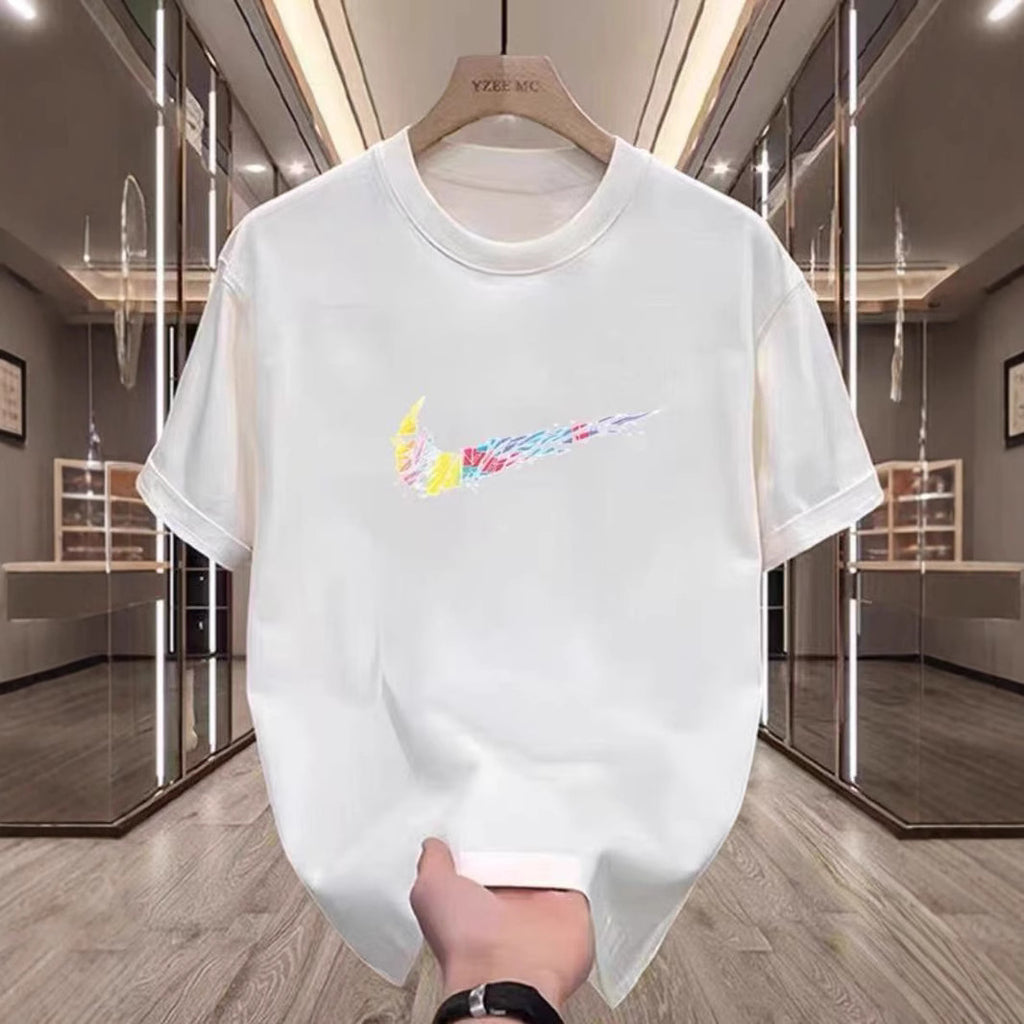 American retro heavyweight summer pure cotton trendy T-shirt men's short-sleeved T-shirt couple's half-sleeved base shirt top